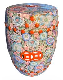 Chinese Famille Rose Style Porcelain Garden Stool (LR)