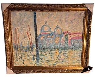 Claude Monet (1840 - 1926) The Grand Canal Venice Art Print In Gold Tone Frame