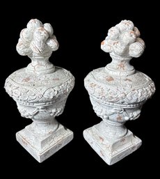 Italian Baroque Style Distressed Garden Urns