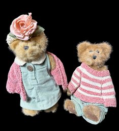 Boyds Bears Teddy Bears In Pink Sweaters Pair