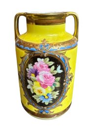 Noritake Japanese Yellow Floral Gilded Vase (K)