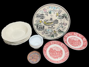 Porcelain & Ceramic Pottery Plates & Bowls 9pc (BR2)