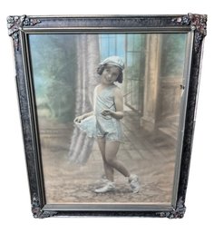 Antique Portrait Of A Young Girl Evelyn Framed