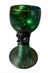 19th Century English Green Glass Goblet (K)