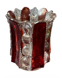 Old Ruby Glass Toothpick Holder (K)