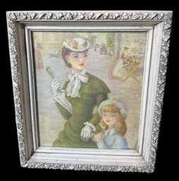 Huldah Cherry Jeffe (1901-2001) Mother & Daughter Framed Art Print