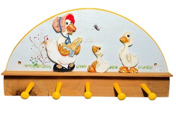 Mother Goose Fairy Tale Childrens Coat / Hat Rack Folk Art Signed & Handcrafted In Lincoln, NH (GB2)