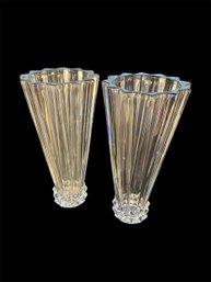 German Rosenthal  Tall Crystal Vase Pair (H1)