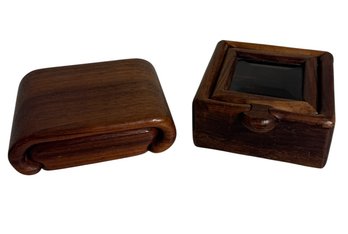 Carved Wooden Trinket Box Pair (BR1)