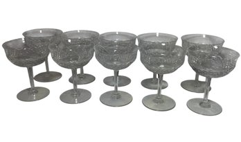 Val St. Lambert Normandy Sherbet Glasses 10pc (K)