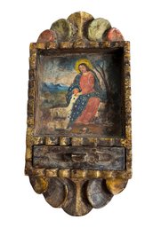Carved Wooden Religious Wall Hanging With Drawer (BR1)