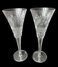 Waterford Crystal Millennium Prosperity Champagne Glass Pair