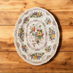 Ridgway's Apple Blossom Brown Transferware Oval Serving Platter  (LR)
