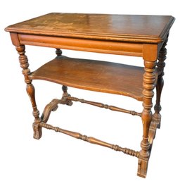 Russel T Hatch Co Spindle Legged Wooden Side Table Made In Boston