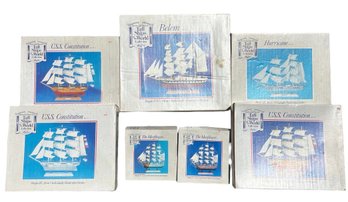 The Heritage Mint Tall Ships 3 USS Constitution, 2 Mayflower, Belem, Hurricane Sailing Ship Model 7pc (E)