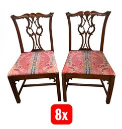 Chippendale Style Carved Wooden Dining Chairs 8pc Set (DR)