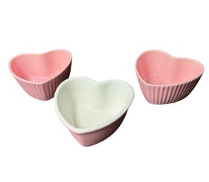 Chantal Pink Heart Shaped Ramekins 3pc