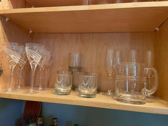 Shelf #2 Crystal Wine Glasses, Champagne, Pitcher & More (Bar)