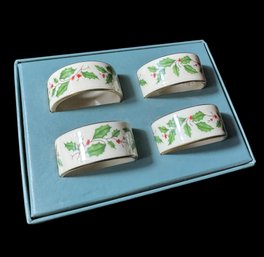 Lenox Holiday Napkin Rings 4pc Set