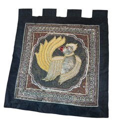 Tibetan Embroidered Bird Tapestry Wall Art (B)
