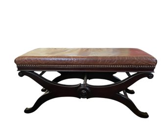 Leather Bench With Nailheads