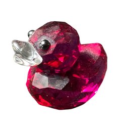 Swarovski Crystal Pink Duck Figurine