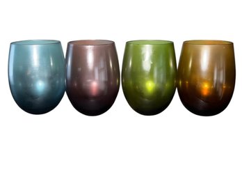 Colorful Stemless Wine Glasses 4pc Set (DR)
