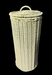 Green Woven Wicker Storage Basket