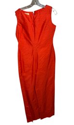 Lord & Taylor Teahouse Orange Pantsuit Size 10 Made In British Hong Kong (BR1)