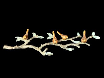 Painted Cast Iron Bird Wall Relief