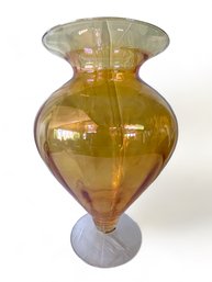 Orange Iridescent Art Glass