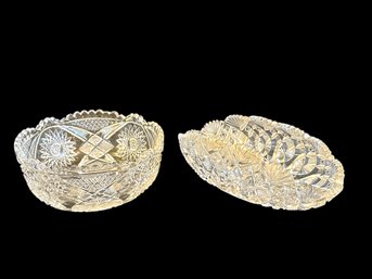 Cut Crystal Round Bowl Cut Glass Oval