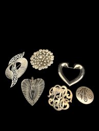 4 Pins & 2 Pendants Costume Jewelry