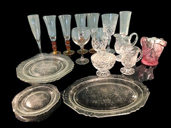 Etched Glass Champagne And Other Beautiful Serving Vessels