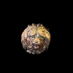 Dog Brooch Victorian Brass