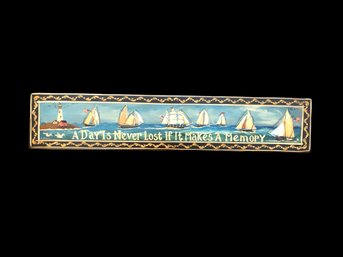Nautical Wood Painted Hanging Horizontal Mural (K)