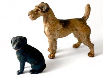Two Cast Iron Dog Doorstops     (L)