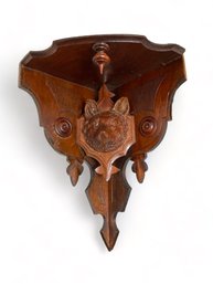 Wooden Corner Shelf Fox Motif Vintage  (L)