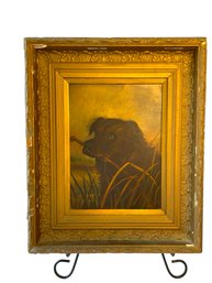 OriginalFramed Oil Painting Of Hunting Dog   (L)