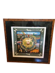 Michael Meron Signed 'dancing Back The Buffalo 1890' Print (D)