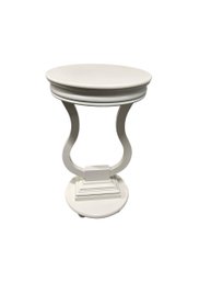 White Painted Side Table Harp Base
