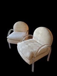 Pair Of Lucite Armchairs In The Style Of Charles Hollis  Jones (SL)