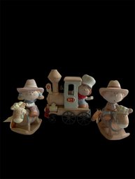 Bumpkins: Cowboy And Cowgirl, Train Conductor, Figurines (SL)