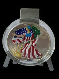 1 OZ. Fine Silver .999 Silver ~One Dollar With Stand (den)