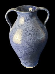 Pottery, Blue Glazed Vase, Vintage  (BDRM2)