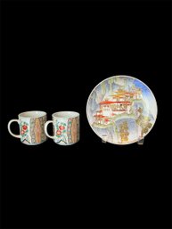 Imari-Style Cups & Yangphel Pottery & Ceramic. By Dorji Wangmo (D)