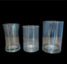 Cylinder-Style Clear Glass Vases (d)