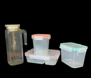 Snapware Tupperware & Bormioli Rocco Italy Glass Pitcher (D)