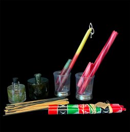 Incense Sticks, Incense Bottles, Plastic Candle Holders & Candles (d)