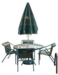Patio Table, Umbrella, And 4 Chairs (deck)